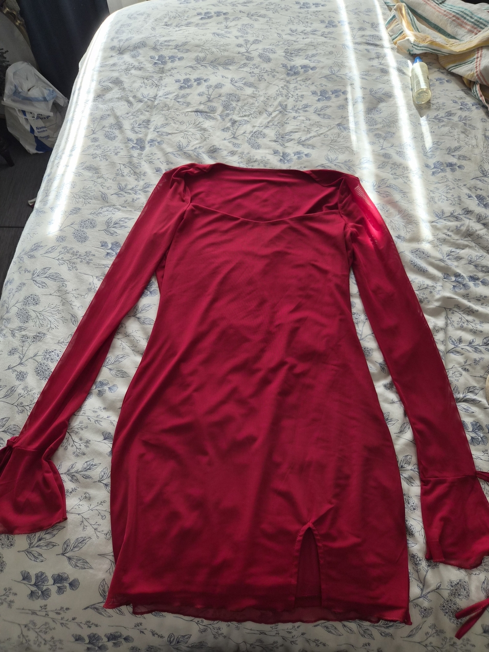 Women's Red Long-Sleeve Bodycon Dress